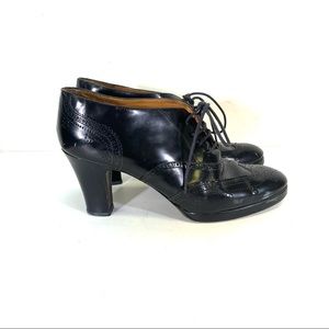 Vintage Ralph Lauren black leather ankle heels size 8